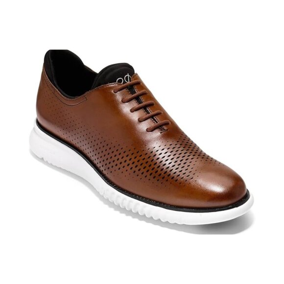 Cole Haan Men's 2. Zerogrand Laser Wing Oxford British Tan-Ivory Shoes - Picture 1 of 6
